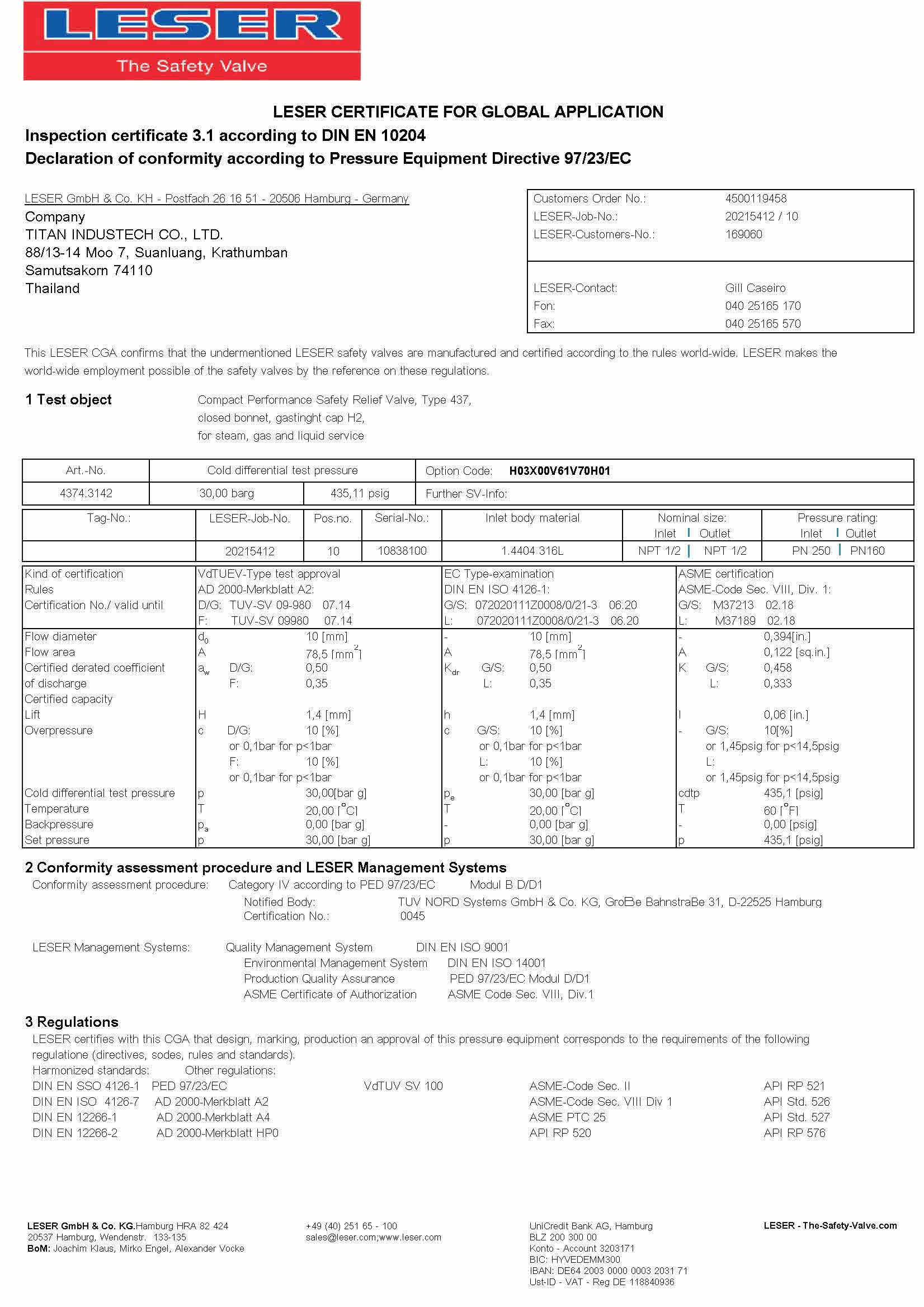 INSPECTION CERTIFICATE SAFETY VALVE TITAN INDUSTECH CO LTD VALVES inspection-certificate-safety-valve-titan-industech-co-ltd-valves