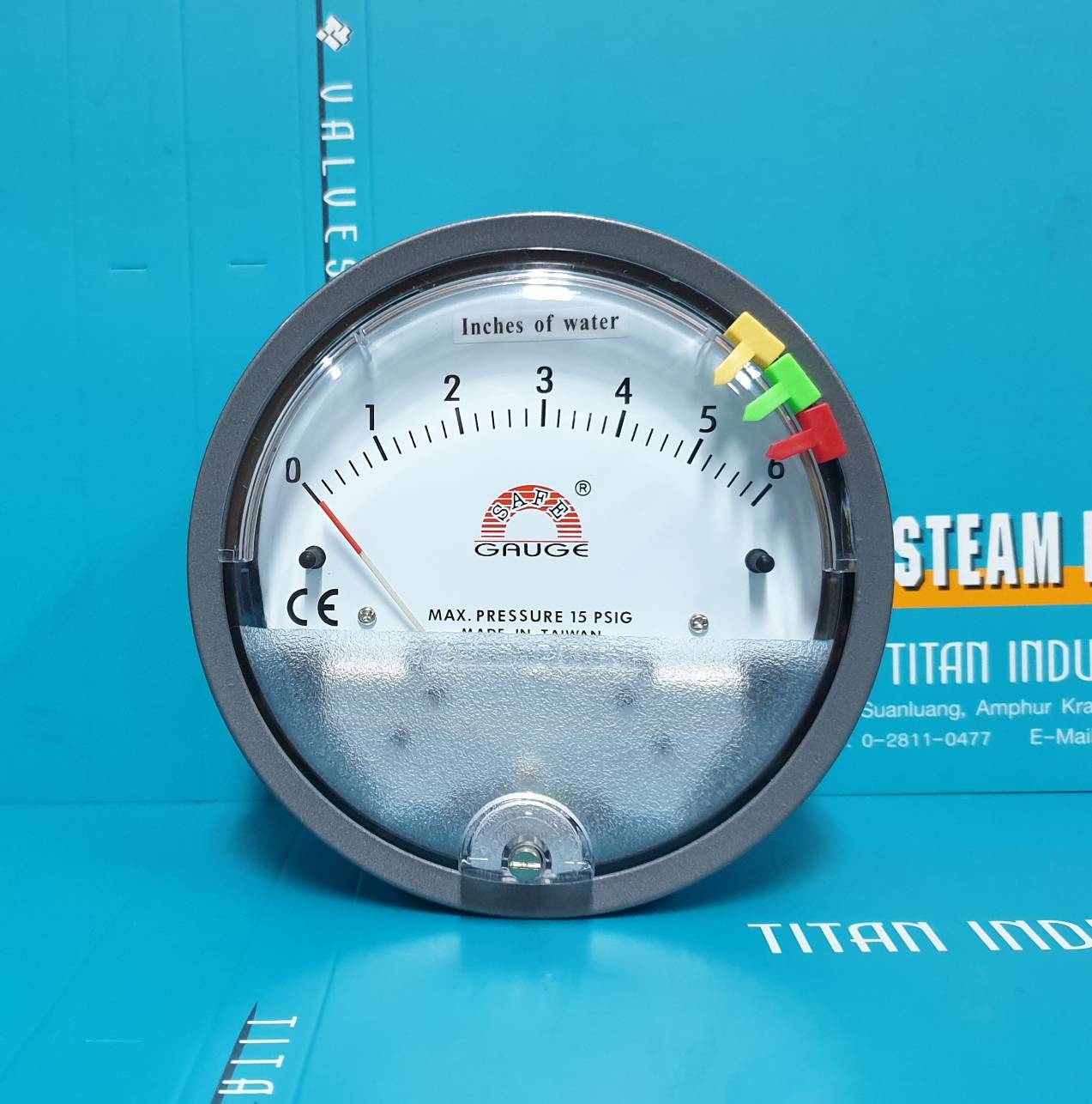 SAFE GAUGE DIFFERENTIAL GAUGE , INCHES OF WATER TITAN INDUSTECH CO.,LTD. VALVES AND STEAM